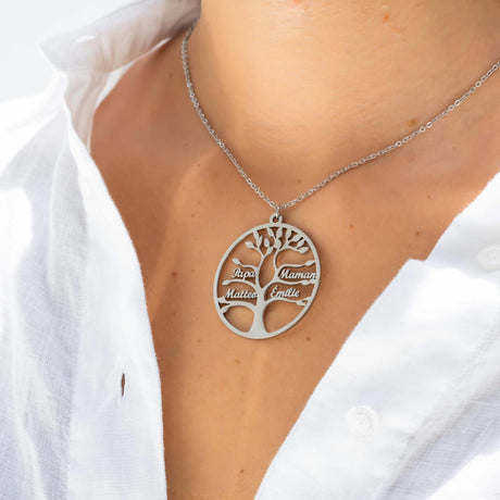 COLLIER ARBRE DE VIE JUSQU'À 9 PRÉNOMS