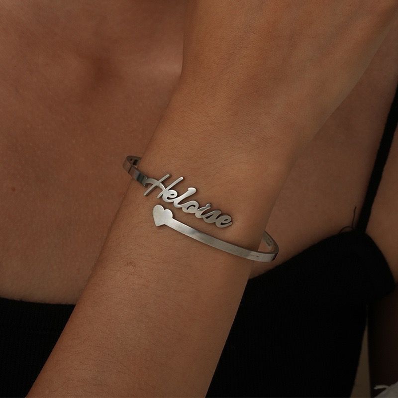 BRACELET JONC COEUR 1 PRĂNOM