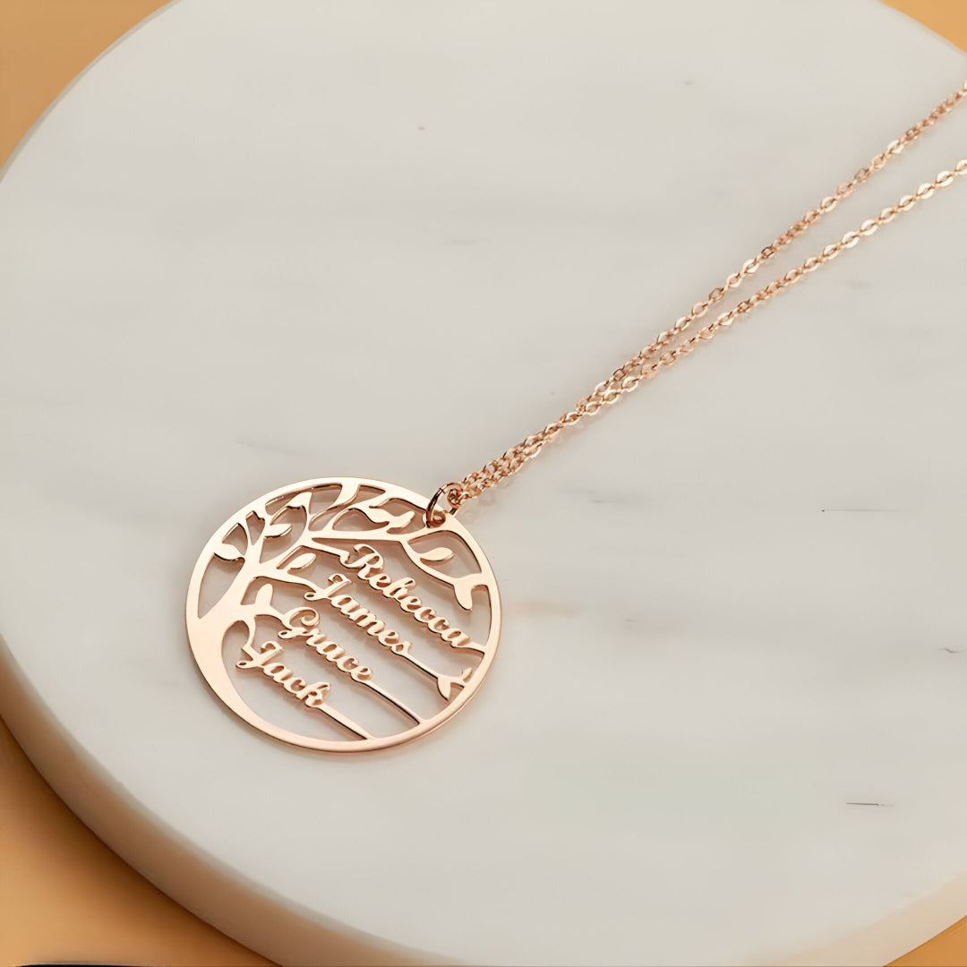 COLLIER ARBRE DE VIE JUSQU'À 4 PRÉNOMS
