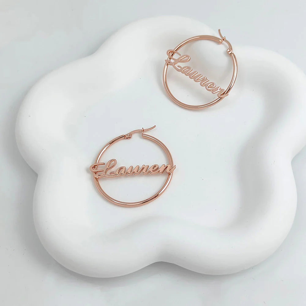 BOUCLES D'OREILLES CRÉOLES JUSQU'À 2 PRÉNOMS