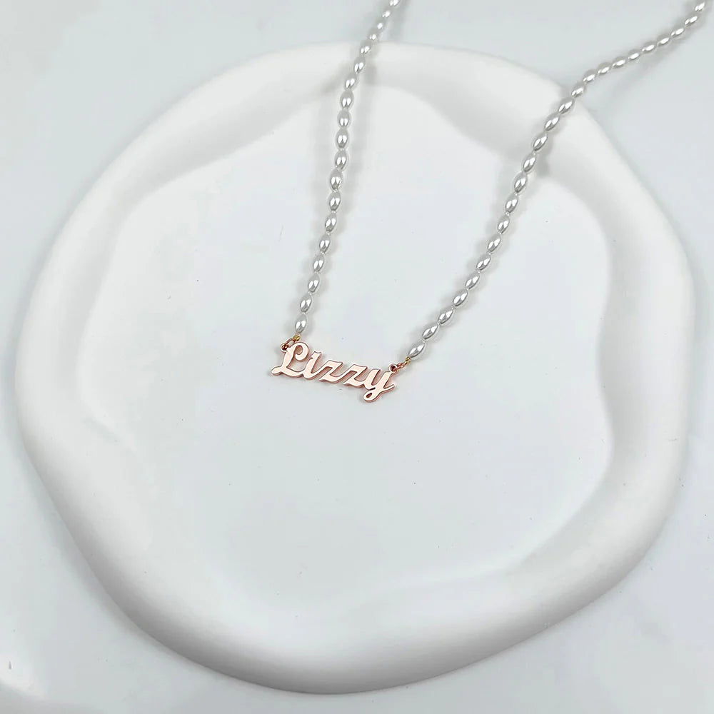 COLLIER PERLES 1 PRÉNOM