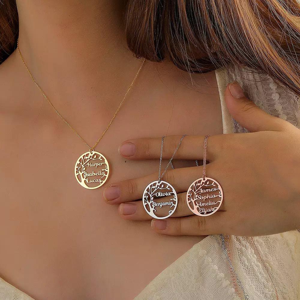 COLLIER ARBRE DE VIE JUSQU'À 4 PRÉNOMS