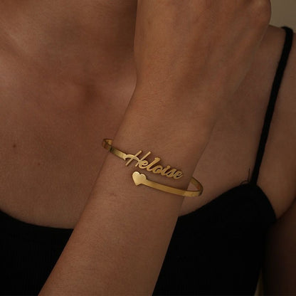 BRACELET JONC COEUR 1 PRÉNOM