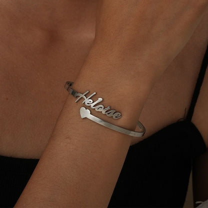 BRACELET JONC COEUR 1 PRÉNOM