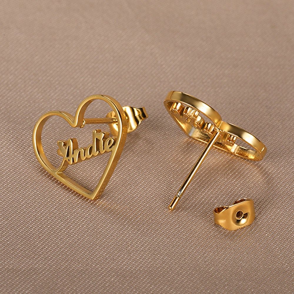BOUCLES D'OREILLES COEUR JUSQU'À 2 PRÉNOMS