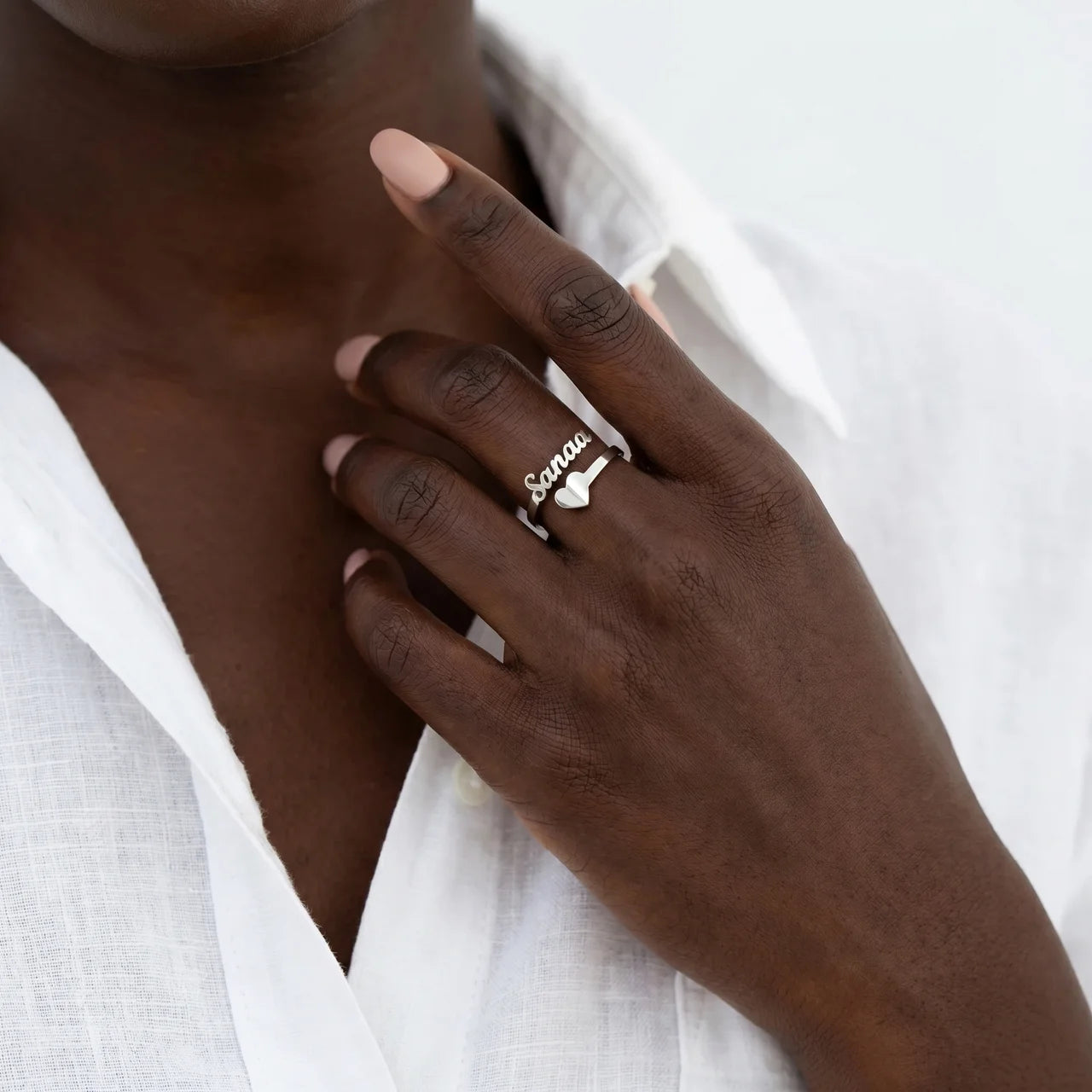 BAGUE COEUR AJUSTABLE 1 PRÉNOM