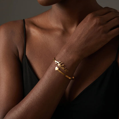 BRACELET JONC COEUR 1 PRÉNOM