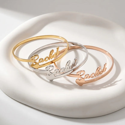 BRACELET JONC COEUR 1 PRÉNOM