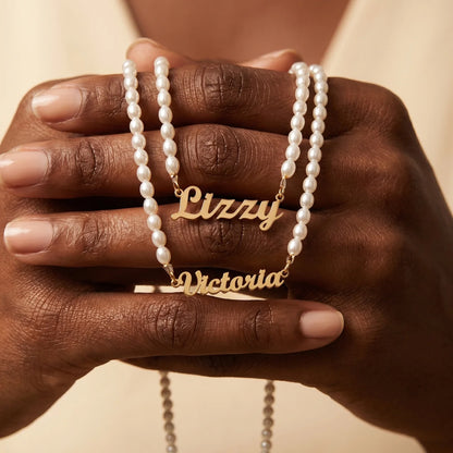 COLLIER PERLES 1 PRÉNOM